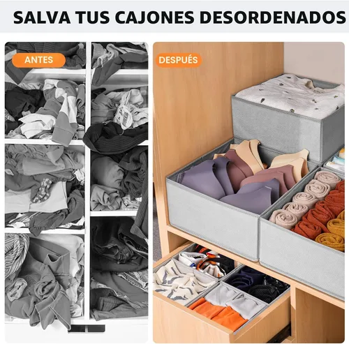 Vista 7 de 【PAQUETE FAMILIAR】Organizador de Cajones para Ropa, Paquete de 20 Contenedores Organizadores de Cómoda para Ropa de Bebé - Organizador de Ropa