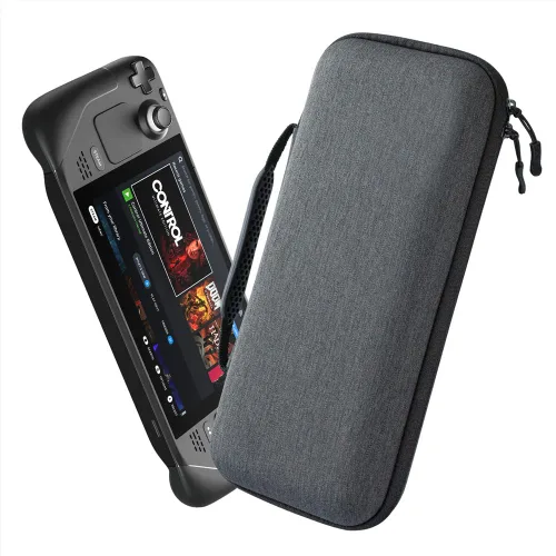 Vista 7 de VRUIVR Carrying Case for Steam Deck Console Protective Hard Shell Portable Storage Bag With Card Holder for Steam Deck AC Charger & Other