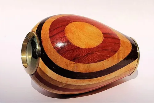 Vista 3 de Caleidoscopio de madera con forma de huevo, multicolor, estándar