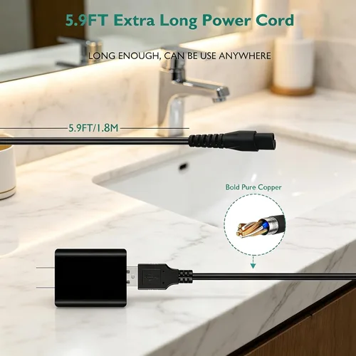 Vista 5 de Cargador de afeitadora de 5 V 2 A, compatible con Skull Shaver Pitbull Silver Pro/Gold Pro/Palm/Beast Clipper, adaptador de fuente de alimentación