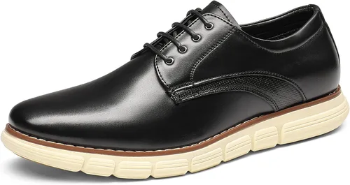 Vista 10 de Bruno Marc Zapatillas de vestir Crossflex para hombre, zapatos formales Oxford casuales Marrón