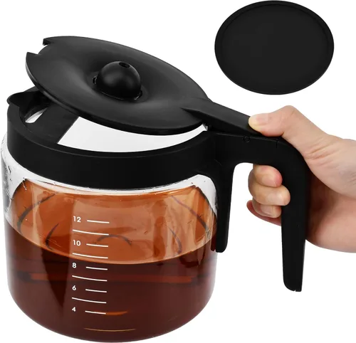 Vista 8 de 12 tazas de repuesto para cafetera de vidrio Keuri-g K-Du o (no modelo Essential), jarra de repuesto para cafetera de 12 tazas, cómodo mango