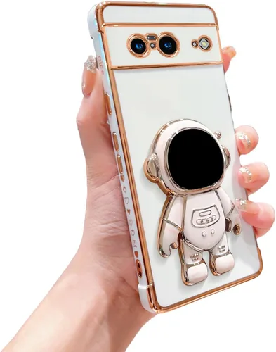 Vista 33 de phylla Funda para teléfono para Google Pixel 7A 6.1" 5g, Funda de teléfono con soporte astronauta chapado de lujo con patrón lateral pequeño