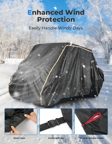 Vista 3 de KEMIMOTO Funda UTV 4 plazas 420D impermeable pequeña compatible con Polaris Ranger Crew 570 / Mule PRO-FXT PRO-DXT/John Deere Gator/Wolverine, 4-6
