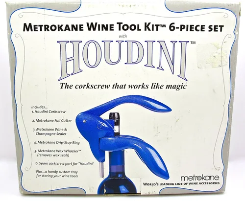 Vista 5 de Metrokane Houdini - Kit de herramientas para vino, 6 piezas, color negro