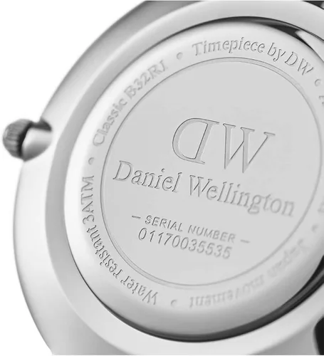 Vista 4 de Daniel Wellington Reloj pequeño Sheffield, correa de cuero negro italiano