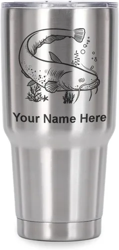 Vista 41 de LaserGram Vaso aislado al vacío de 20 onzas, bagre, grabado personalizado incluido (negro)