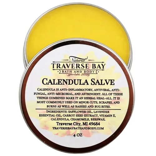 Vista 4 de Ungüento de Caléndula - lata de 2 oz - con aceite esencial de lavanda y vitamina E