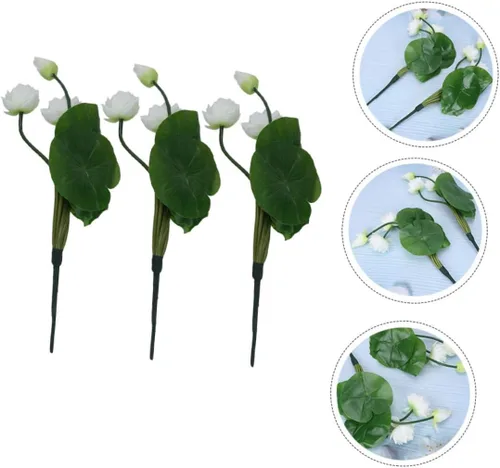 Vista 7 de DECHOUS 3 piezas de flores falsas de seda artificiales para decoración del hogar, ornamento falso de seda para el hogar