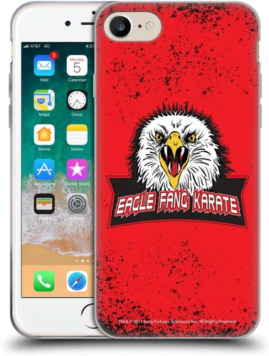 Vista 117 de Head Case Designs Funda de gel suave con licencia oficial de Cobra Kai Eagle Fang Logo Key Art compatible con Apple iPhone 7 Plus/iPhone 8 Plus