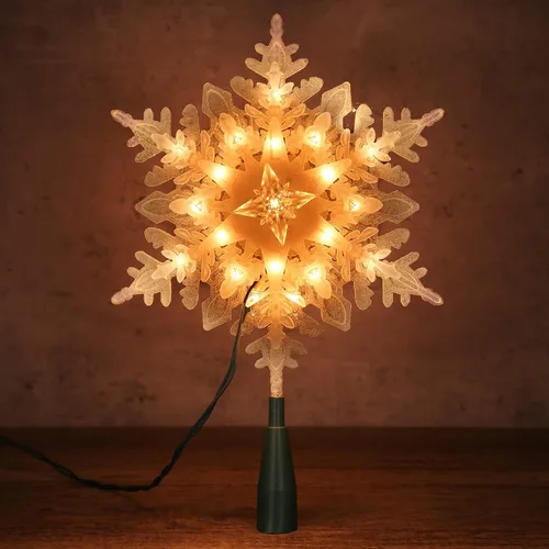 Vista 11 de ODEETRONIC Luces de Estrella para la Punta del Árbol de Navidad, 9.5 pulgadas con Certificación UL Estrella 3D para la Punta del Árbol, de Doble