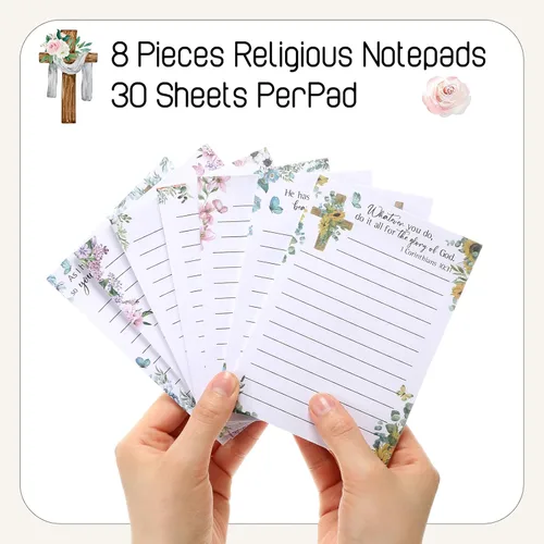 Vista 3 de 8 Pack Christian Sticky Notes Samll Scripture Inspirational Memo Pads Floral Design Adhesive Religious Bible Verse Quotes Notepads for Writing Diary