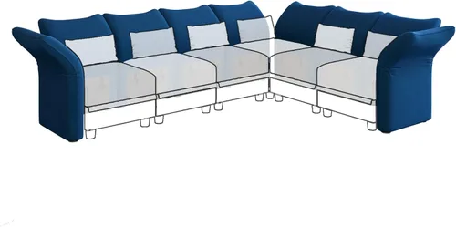 Vista 5 de LLappuil Par modular de sofá modular con respaldo y reposabrazos laterales para sofá modular convertible, sofá modular y reposabrazos lateral