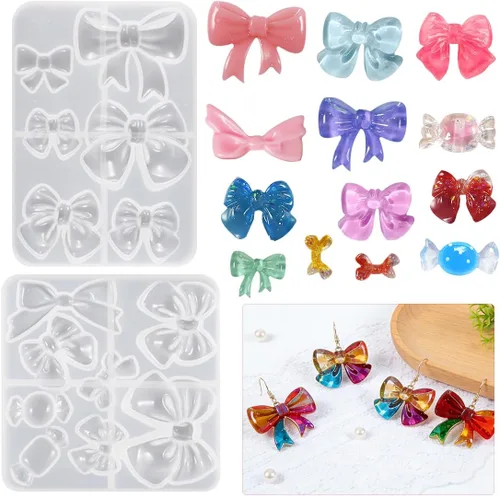 Vista 8 de 3 moldes de resina de oso de peluche, moldes de silicona de corazón para resina epoxi, molde de resina epoxi para manualidades, colgante de llavero