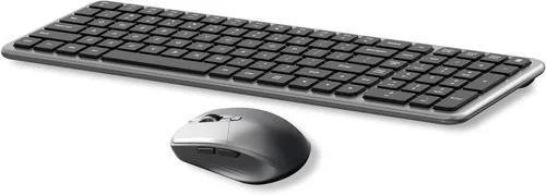 Vista 9 de Teclado y mouse inalámbricos, teclado compacto ultrafino de tamaño completo con teclado numérico, botón de calculadora, receptor USB, DPI ajustable