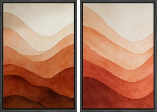 Vista 25 de MUDECOR Lienzo enmarcado para pared, bosque brumoso, reflejos, paisaje tranquilo, ilustraciones modernas, arte decorativo, bohemio, tranquilo/zen