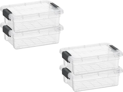 Vista 27 de Superio Mini contenedor de almacenamiento de plástico para crayón, suministros de arte y estuche de costura, organizador pequeño apilable