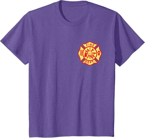 Vista 40 de Camiseta con logotipo de bomberos con símbolo de bombero, Negro
