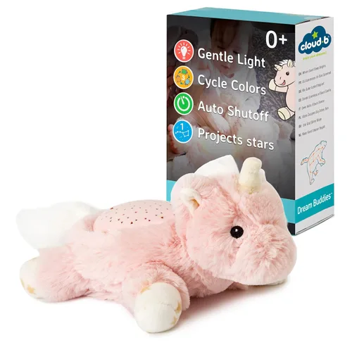 Vista 8 de Cloud B Twilight Buddies Dragón de peluche Luz nocturna Proyector de estrellas y constelaciones en 3 colores Apagado automático desde