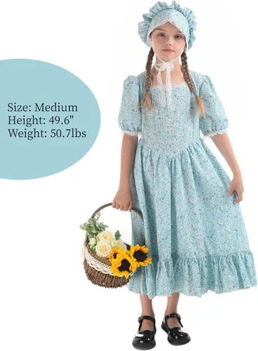 Vista 4 de Nuoqi - Vestidos de pionera para niñas, disfraz colonial