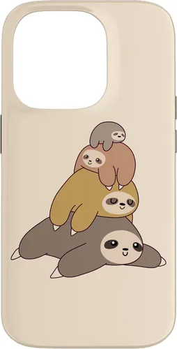 Vista 17 de Sloth Stack Cartoon Graphic Design Cute Doodle Phone Case for iPhone 17