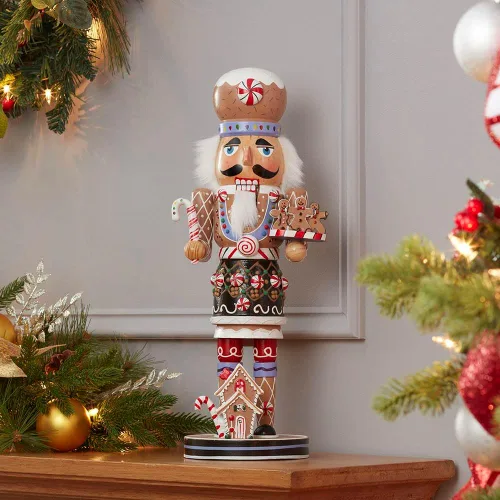 Vista 7 de Kurt Adler, cascanueces navideño de jengibre de madera, 16 pulgadas