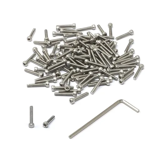 Vista 35 de iexcell Kit de tornillos de cabeza hexagonal de acero inoxidable 304, 100 unidades M2 x 0.157 in, paso de rosca de 0.016 in