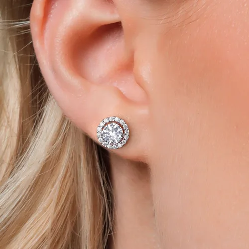 Vista 244 de Gem Stone King Aretes redondos de plata de ley 925 de 0.236 in con piedra natal extraíble para mujer