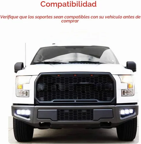 Vista 5 de Soportes de montaje de ubicación de luces antiniebla para parachoques delantero oculto triple compatible con Ford Raptor 2017-2020