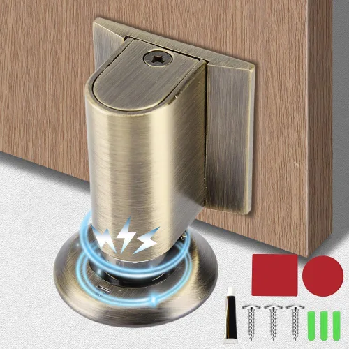 Vista 11 de Tope magnético para puerta, tope de cuña de puerta, sin taladro, tope de puerta invisible para puertas interiores, soporte magnético resistente