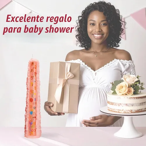 Vista 6 de Biedermann & Sons Vela de pilar numerada de cumpleaños de 1 a 21 (rosa bebé), redonda de 15 pulgadas, cera de parafina sin perfume, aproximadamente