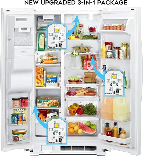 Vista 2 de Bombilla de repuesto para refrigerador WR55X11132 compatible con WR55X25754 WR55X26486 WR55X30602 EAP12172918 4590213 AP6261806 PS12172918, cubierta