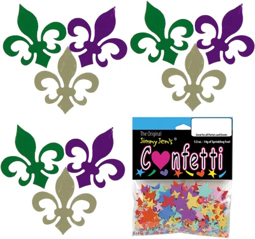Vista 3 de Confeti Fleur De Lis Mardi Gras Mix - Paquete al por menor #9547 QS0
