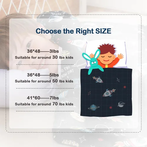 Vista 4 de Sivio Manta con peso para dormir, 3 libras, 36 x 48 pulgadas Universo Negro