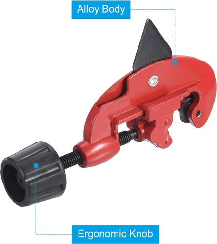 Vista 3 de PATIKIL Cortador de tubería de 1/8" a 1-3/32", para tubos de cobre de tubos de acero inoxidable corrugado, negro y rojo