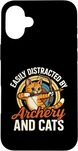 Vista 23 de Funny Cat Parent Gift Easily Distracted by Archery and Cats Case for iPhone 17