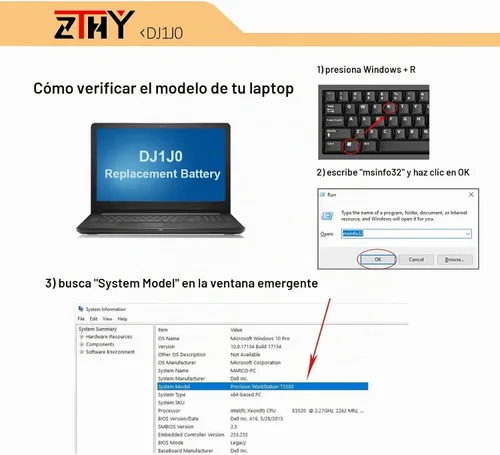 Vista 2 de Reemplazo de batería DJ1J0 de 42 Wh para Dell Latitude 12 7280 7290 E7280