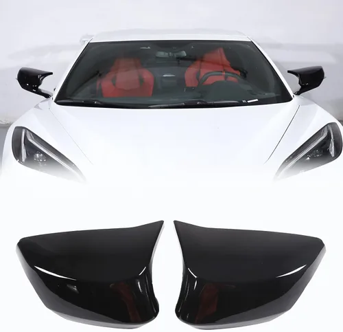 Vista 8 de Cubierta protectora de espejo retrovisor lateral compatible con Chevrolet Corvette C8 2020-2023, tapa de la cubierta del espejo retrovisor