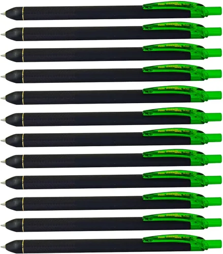 Vista 14 de Pentel EnerGel Kuro - Bolígrafo de gel líquido, (punta de 1/32 pulgadas - 0.7 mm) línea media, tinta negra, paquete de 12 (BL437R1-A)