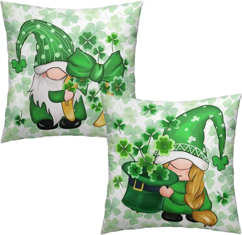 Vista 37 de Juego de 2 fundas de almohada patrióticas para exteriores, diseño de estrellas azules del 4 de julio, 16 x 16 pulgadas, fundas de almohada