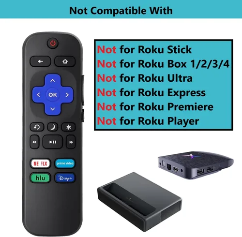 Vista 4 de [Paquete de 2] Control remoto de repuesto para Roku TV, compatible con televisores TCL, Hisense, Onn, Sharp, Element, Westinghouse, Philips Series