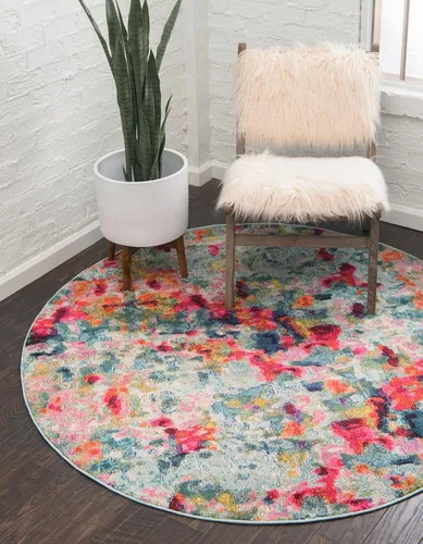 Vista 21 de Unique Loom Chromatic Collection Alfombra de Área - Champagne (2' 2" x 6' Runner, Azul Claro/Azul)