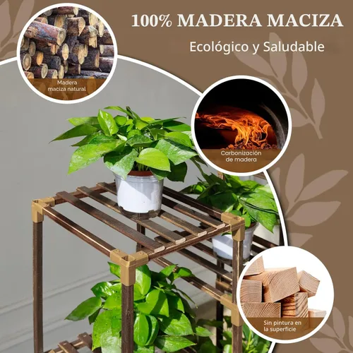 Vista 2 de Uneedem Soporte para plantas para interiores y exteriores, estante alto para múltiples plantas, 10 niveles, 11 macetas, estante grande para plantas