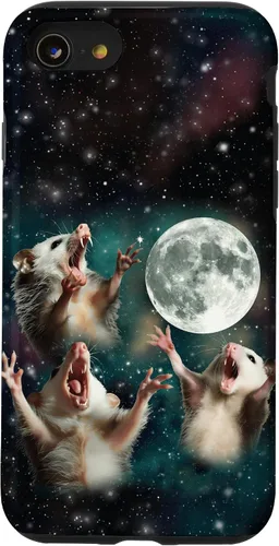 Vista 18 de Three Possum Moon 3 Opossum Funny Weird Cursed Meme Case para iPhone 17
