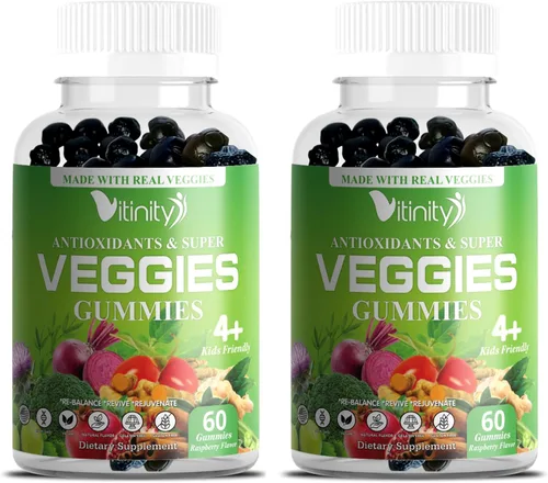 Vista 19 de VITINITY Super Greens - Gomitas multivitamínicas Hechas con 30 superalimentos reales, verduras, hierbas, frutas para adultos y niños para aumentar