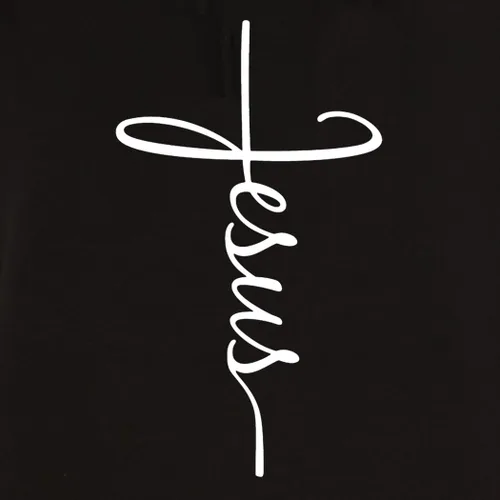 Vista 3 de shop4ever Sudaderas con capucha Jesus Cross Negro