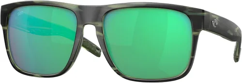 Vista 22 de Costa Man - Gafas de sol con montura negra mate, lentes de espejo verde, 2.323 in