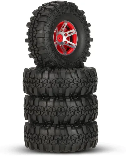 Vista 3 de Goolsky 4 neumáticos AUSTAR AX-4020A de 1.9 pulgadas 4.331 in 1/10 Rock Crawler con llantas de aleación Beadlock para D90 SCX10 AXAIL RC4WD TF2 RC