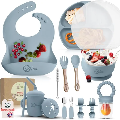 Vista 8 de O'doe™ Silicone Baby Feeding Set, 17-Piece Baby Weaning Set BPA-Free Púrpura
