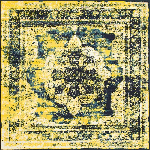 Vista 16 de Unique Loom, colección Sofía - Alfombra de la colección Salle Garnier (4' 1" x 6' 1", turquesa/azul, rectangular)